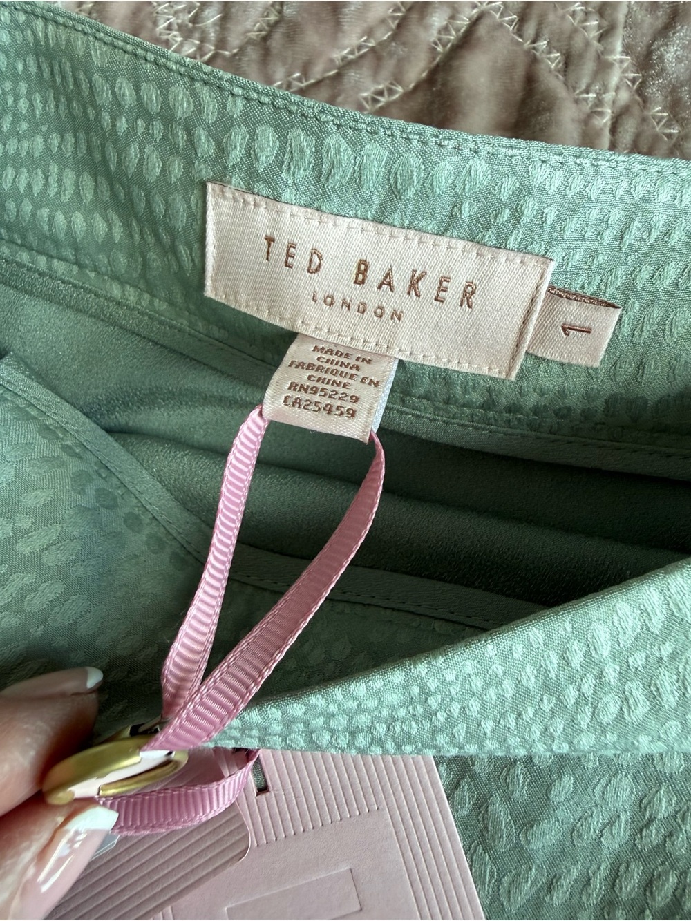 New! Ted Baker Mint Green Textured skirt with Tag